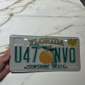 Florida License Plate with Orange Design